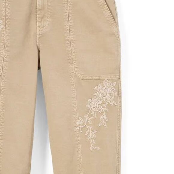 WHBM $110 EMBROIDERED Mid-Rise Pret-A-Pedi Crop Pants 12R - Picture 11 of 12